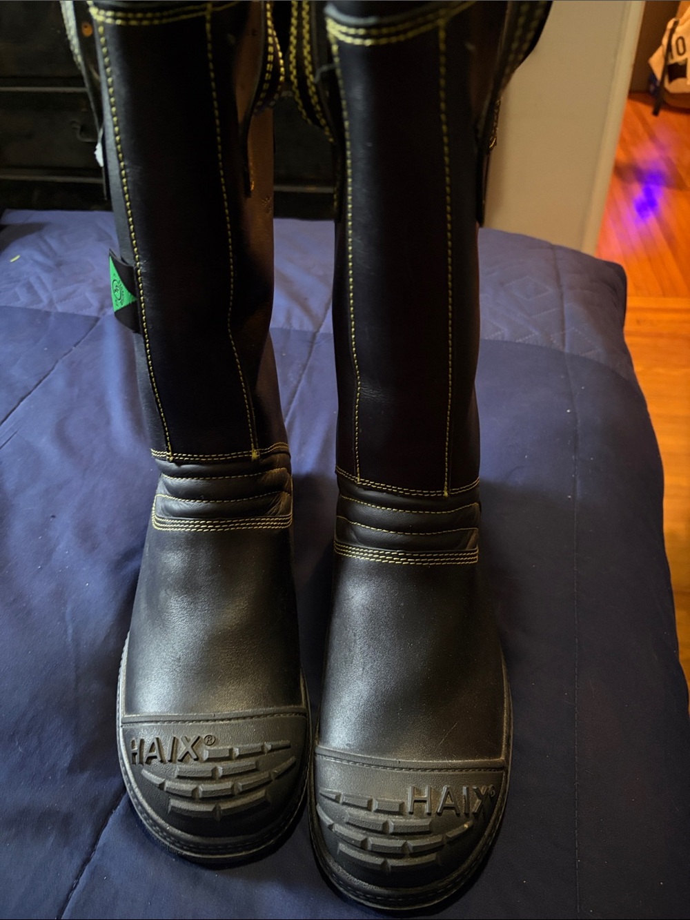 HAIX Men's Black Work Boots with Reinforced Toe